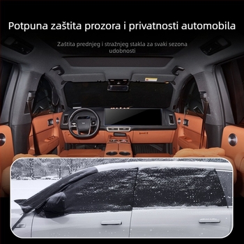 Specijalizirani pokrov prednjih i stražnjih prozora vozila - 600D Oxford materijal, snježni štit, anti-smrzavajuća zaštita, UV zaštita, teleskopska ugradnja