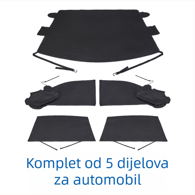 Specijalizirani pokrov prednjih i stražnjih prozora vozila - 600D Oxford materijal, snježni štit, anti-smrzavajuća zaštita, UV zaštita, teleskopska ugradnja