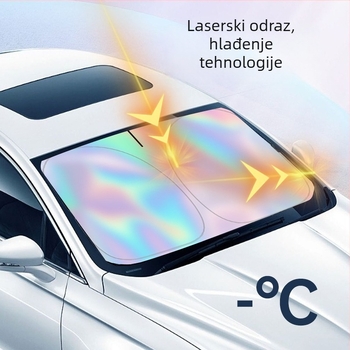 Auto sjenilo za prednje vjetrobransko staklo, sklopno, lasersko sjenilo, aluminijska folija, ugradnja klikom