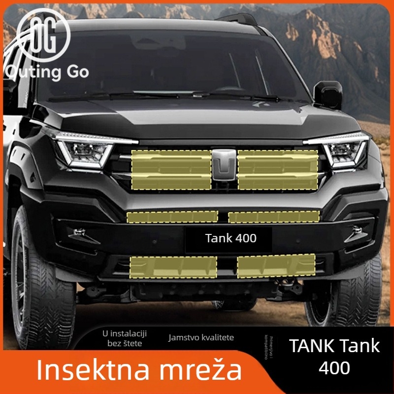 Tank 400 Mreža protiv insekata s potpunim pokrovom prednjeg dijela – Snap-On montaža; Model: Tank 400; Kompatibilno: Tank 400; Materijal: obratite se korisničkoj službi; Obrada / Prilagodba: Ne