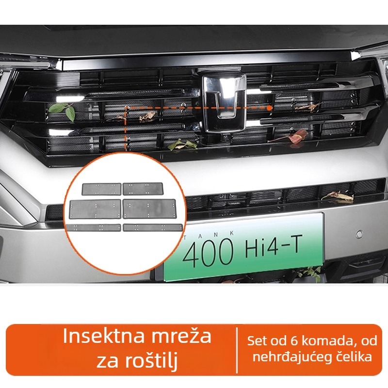 Tank 400 Mreža protiv insekata s potpunim pokrovom prednjeg dijela – Snap-On montaža; Model: Tank 400; Kompatibilno: Tank 400; Materijal: obratite se korisničkoj službi; Obrada / Prilagodba: Ne