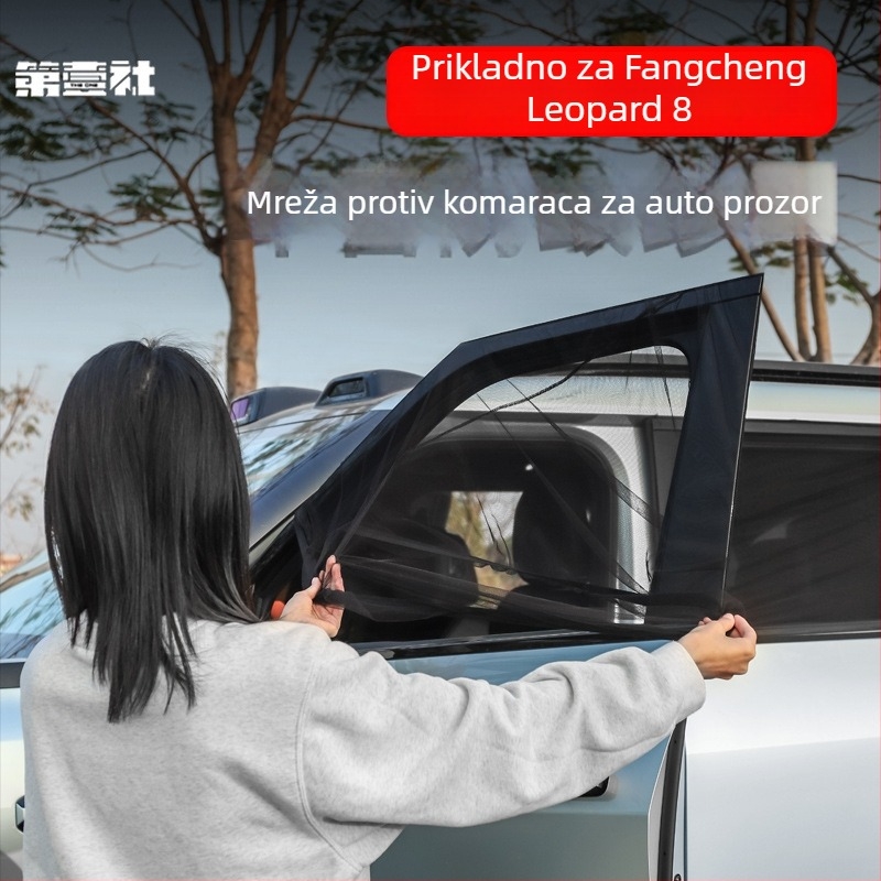 Mreža za prozor automobila protiv komaraca kompatibilna s Leopard 8, za kampiranje i vanjsku zaštitu od sunca | Materijal: Najlon; Širina: originalni okvir; Životni vijek: 2 godine; Marka: Fit Club / The First Society