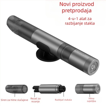 Automobilski čekić za razbijanje stakala – sigurnosni višenamjenski alat, aluminijska legura + ABS, 350 g, Mogućnost prilagođavanja
