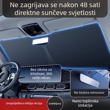 Zavjesa za sjenilo prednjeg vjetrobranskog stakla automobila s toplinskom izolacijom