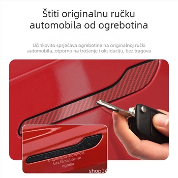 Zaštitni film za ručku vrata za Tesla Model 3/Y – karbonsko vlakno, samoljepljivi dekorativni dio karoserije, jednostavna ugradnja, prilagodljiv dizajn