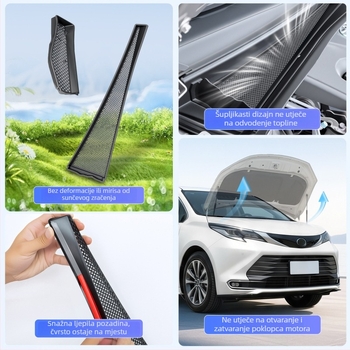 ABS unutarnje auto naljepnice za Toyota Sienna – prednje lijevi i desni poklopci vodnih kanala protiv curenja, otvori za hlađenje haube, mreža protiv insekata