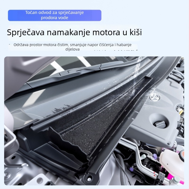 ABS unutarnje auto naljepnice za Toyota Sienna – prednje lijevi i desni poklopci vodnih kanala protiv curenja, otvori za hlađenje haube, mreža protiv insekata