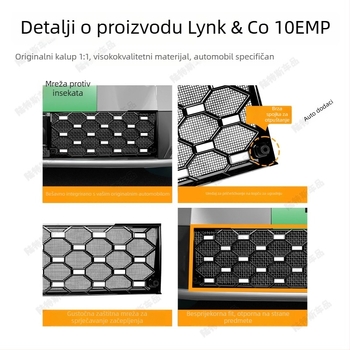 Lincoln 10EMP Automobilska mreža protiv insekata za prednju rešetku – Full Sky Star dizajn, dekorativni trak