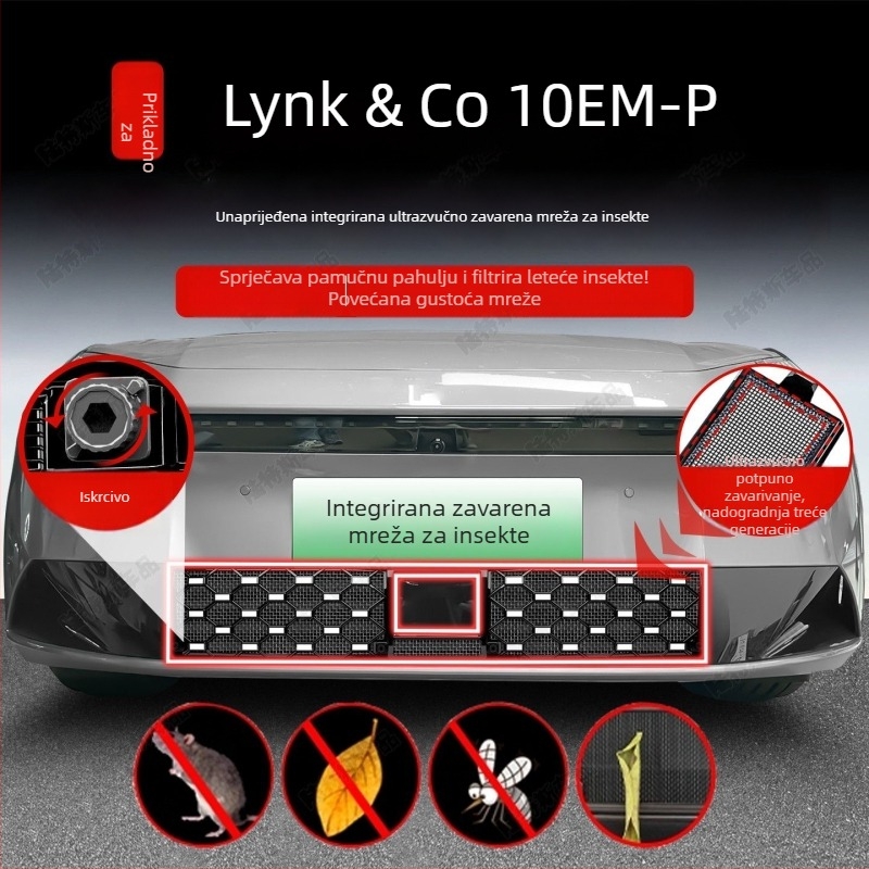 Lincoln 10EMP Automobilska mreža protiv insekata za prednju rešetku – Full Sky Star dizajn, dekorativni trak