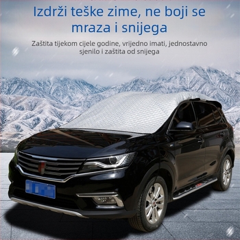 Pokrov za prednje staklo autom s debelim aluminijskim folijom, ugradnja karticom, karirani uzorak, za prozor, prilagodljivo