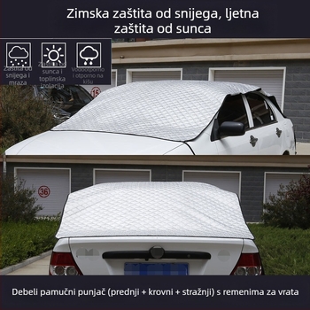 Pokrov za prednje staklo autom s debelim aluminijskim folijom, ugradnja karticom, karirani uzorak, za prozor, prilagodljivo