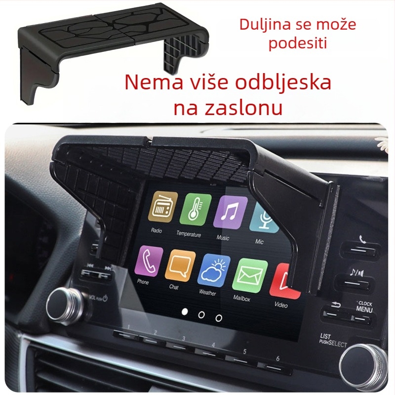 Zaštitna sjenila zaslona za auto i motocikl za dash cam, metalna konstrukcija, teleskopska montaža, univerzalna kompatibilnost, mogućnost tiskanja loga