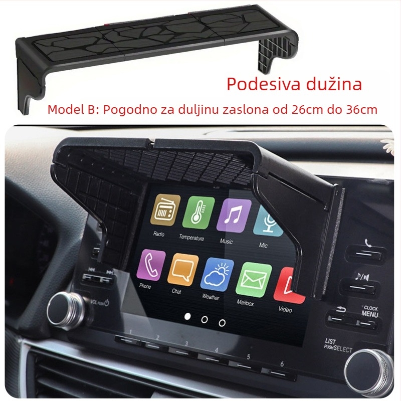 Zaštitna sjenila zaslona za auto i motocikl za dash cam, metalna konstrukcija, teleskopska montaža, univerzalna kompatibilnost, mogućnost tiskanja loga