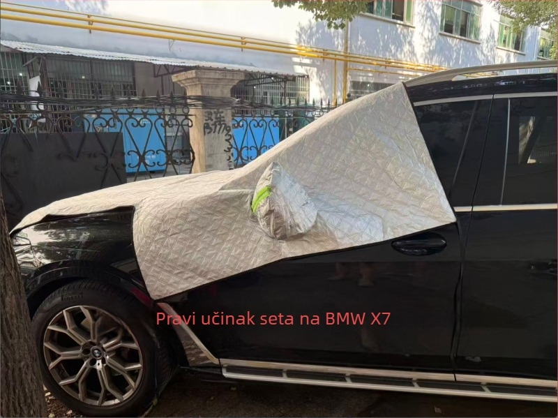 Pokrov prednjeg vjetrobranskog stakla za zimu | Materijal: aluminijska folija | Ugradnja: ugrađena | Univerzalna prilagodba | Uzorak mreže | Minimalistički stil