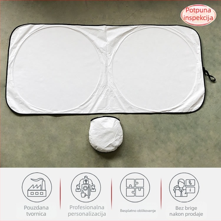 Auto sjenilo za sunce od DuPont Tyvek materijala, montaža klipsom, Univerzalna kompatibilnost, težina 125 g
