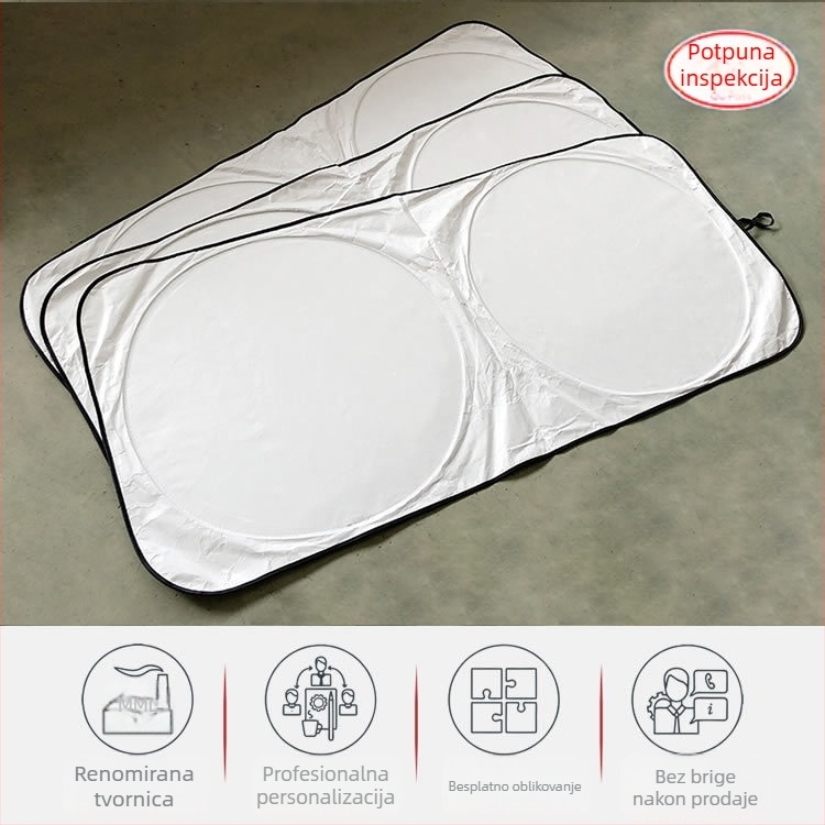 Auto sjenilo za sunce od DuPont Tyvek materijala, montaža klipsom, Univerzalna kompatibilnost, težina 125 g