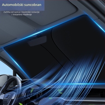 Auto sjenilo za prednje staklo – zavjesa za toplinsku izolaciju, univerzalna primjena, ugradnja ugrađena, minimalistički dizajn, geometrijski uzorak