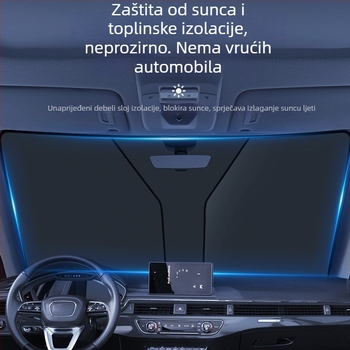 Auto sjenilo za prednje staklo – zavjesa za toplinsku izolaciju, univerzalna primjena, ugradnja ugrađena, minimalistički dizajn, geometrijski uzorak