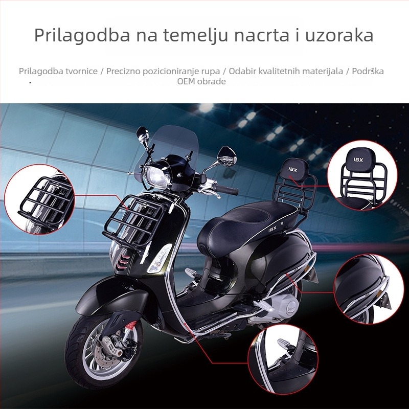 IBX 023 Vjetrobran za motocikl s stražnjim nosačem, kompatibilan sa skuterom i motociklom, šifra proizvoda 01