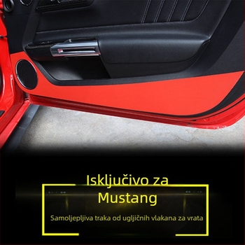 Zaštitna naljepnica za panel vrata Mustang 2015-2019, karbon vlakna izgled, samoljepljiva auto naljepnica, prilagodljiva