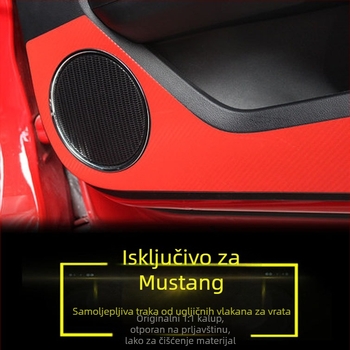 Zaštitna naljepnica za panel vrata Mustang 2015-2019, karbon vlakna izgled, samoljepljiva auto naljepnica, prilagodljiva