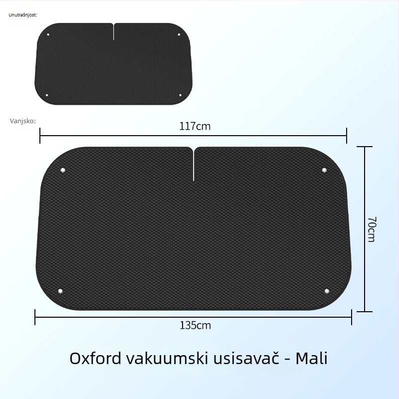 Auto sjenilo od Oxford platna, pričvršćivanje usisnim čašicama, za prednje staklo, mogućnost tlačenja logotipa, Pu Mai