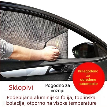 Univerzalni auto sunshade za prednje staklo i unutarnje bočne prozore s toplinskom izolacijom