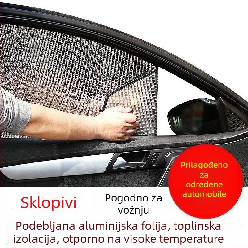 Univerzalni auto sunshade za prednje staklo i unutarnje bočne prozore s toplinskom izolacijom