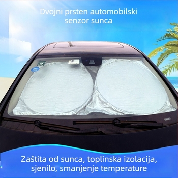 Auto vizir s tkaninom s metalnim premazom, teleskopskim montažom, opća kompatibilnost, težina 125 g