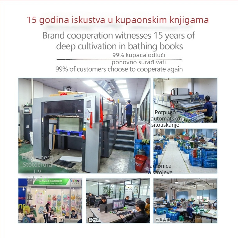 EVA kupka-knjiga za bebe - otporna na kidanje, plutajući, s raspršivanjem vode, crtanjem vodom, promjena temperature, za bebe 0–3 godine