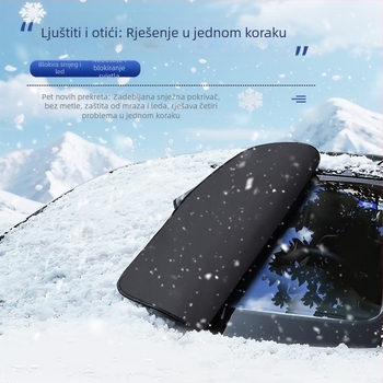 Navlaka za prednje staklo automobila, Oxford tkanina, univerzalno, debeli i jednostavan stil, težina 650 g, montaža remenima i magnetskim pričvršćivanjem