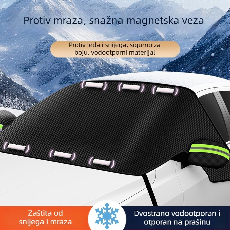 Zimska zaštita za vjetrobran automobila od Oxford platna, ugrađena instalacija, univerzalna kompatibilnost, mrežasti uzorak, 0,4 kg