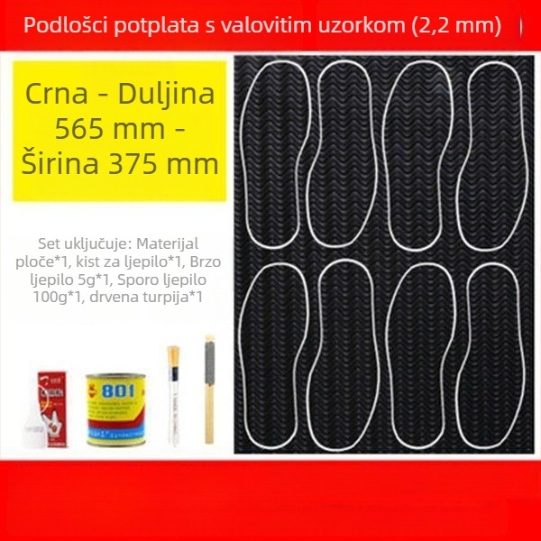 Zamjenska traka za obuću s gumom na potplatu od telećeg tetiva – protuklizna, otporna na habanje i tihi; pogodna za košarkaške tenisice, sportske tenisice, kožne tenisice, sandale i tenisice za badminton – popravak