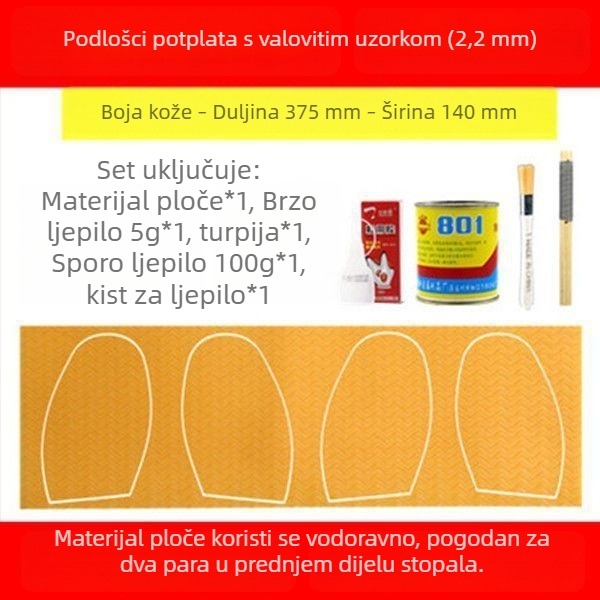 Zamjenska traka za obuću s gumom na potplatu od telećeg tetiva – protuklizna, otporna na habanje i tihi; pogodna za košarkaške tenisice, sportske tenisice, kožne tenisice, sandale i tenisice za badminton – popravak