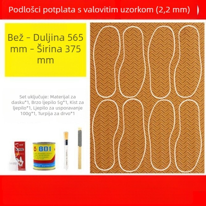 Zamjenska traka za obuću s gumom na potplatu od telećeg tetiva – protuklizna, otporna na habanje i tihi; pogodna za košarkaške tenisice, sportske tenisice, kožne tenisice, sandale i tenisice za badminton – popravak