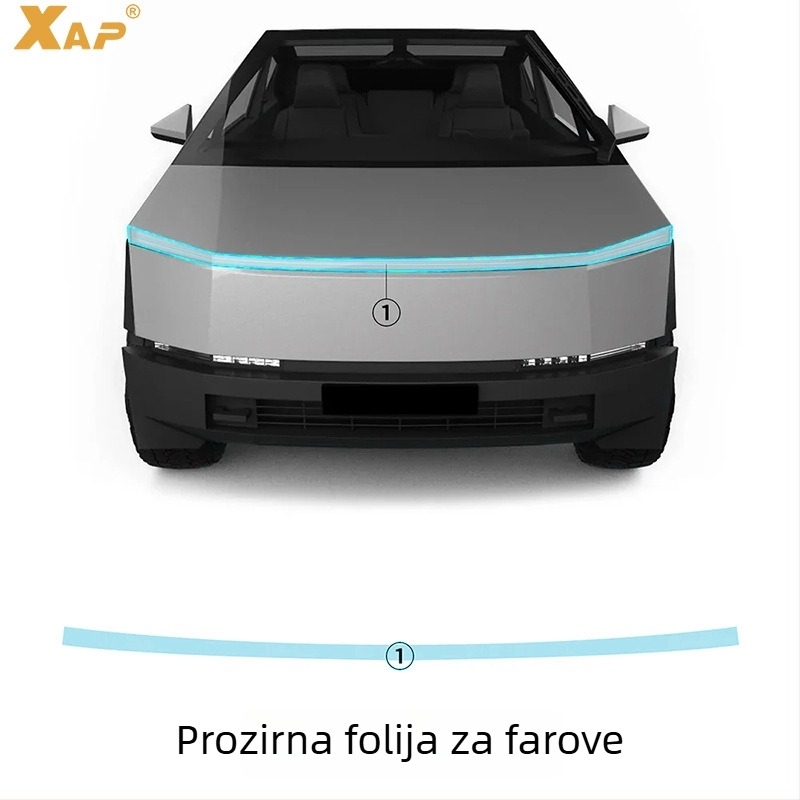 Film za prednje svjetlo Tesla Cybertruck – proziran TPU, samoregenerirajući, otporan na ogrebotine, protiv prljavštine