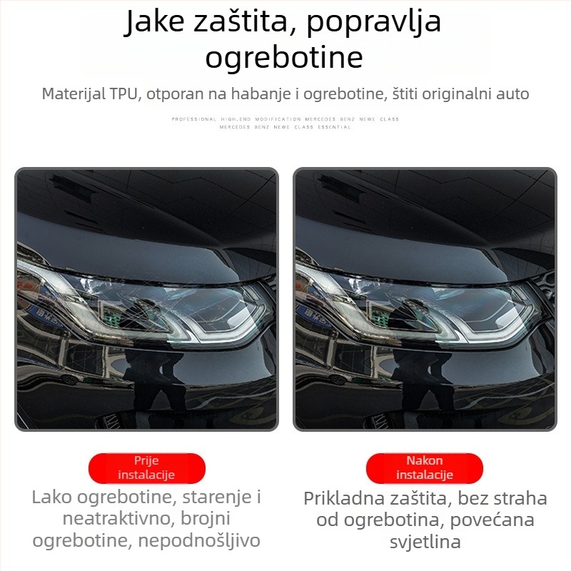 Naljepnica za svjetla BYD Song Pro – prozirna TPU zaštitna folija, otpornost na visoke i niske temperature, univerzalna kompatibilnost, šifra proizvoda Byd-61