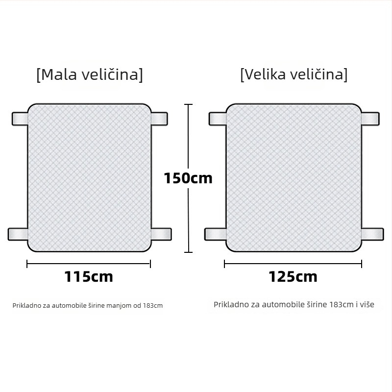 Univerzalna zaštita prednjeg vjetrobranskog stakla automobila od snijega, s aluminijskom folijom, teleskopska instalacija, pogodna za krovni prozor