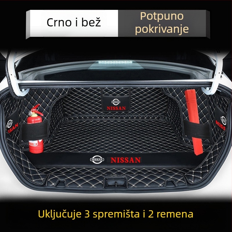 Prostirka za prtljažnik za Nissan Sylphy — potpuno prekrivanje, model 2025, 13. i 14. generacija, TPE + XPE materijal, protuklizni sloj
