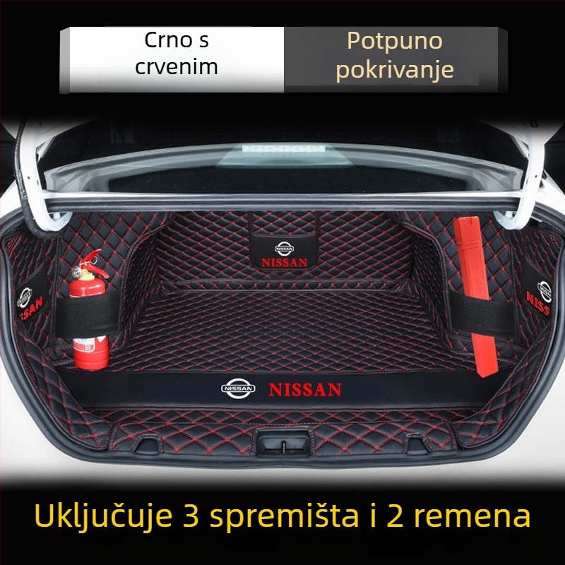 Prostirka za prtljažnik za Nissan Sylphy — potpuno prekrivanje, model 2025, 13. i 14. generacija, TPE + XPE materijal, protuklizni sloj
