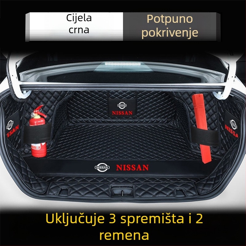 Prostirka za prtljažnik za Nissan Sylphy — potpuno prekrivanje, model 2025, 13. i 14. generacija, TPE + XPE materijal, protuklizni sloj