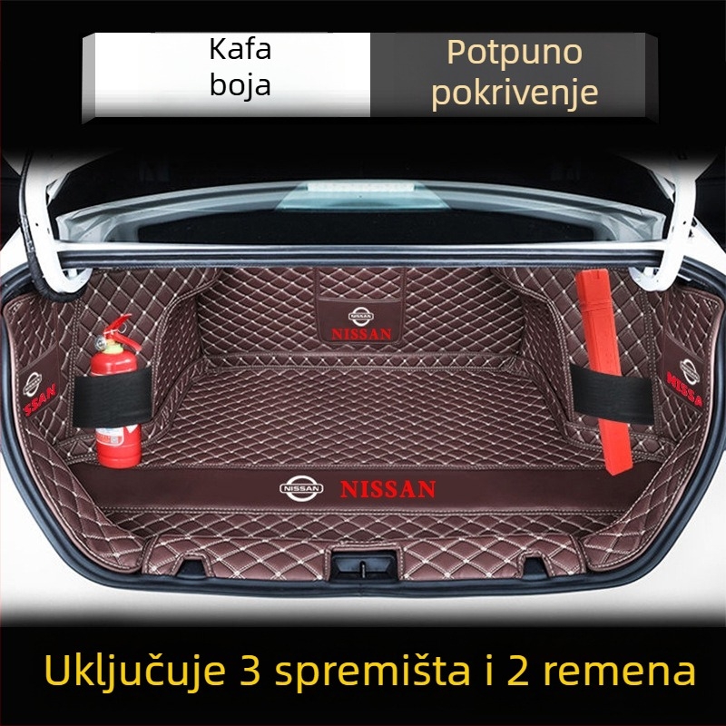 Prostirka za prtljažnik za Nissan Sylphy — potpuno prekrivanje, model 2025, 13. i 14. generacija, TPE + XPE materijal, protuklizni sloj