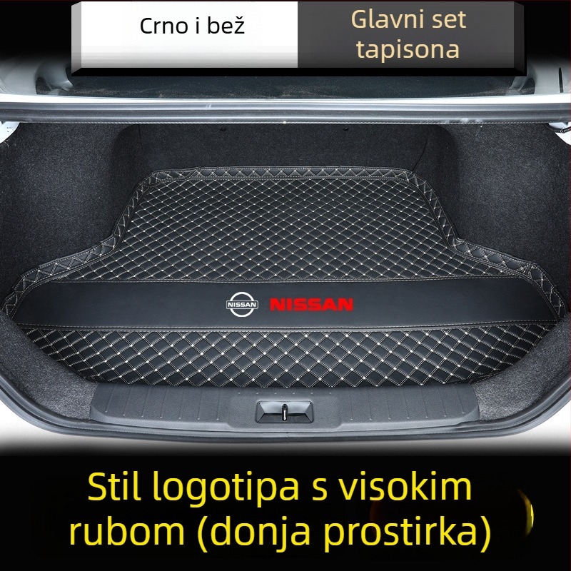 Prostirka za prtljažnik za Nissan Sylphy — potpuno prekrivanje, model 2025, 13. i 14. generacija, TPE + XPE materijal, protuklizni sloj