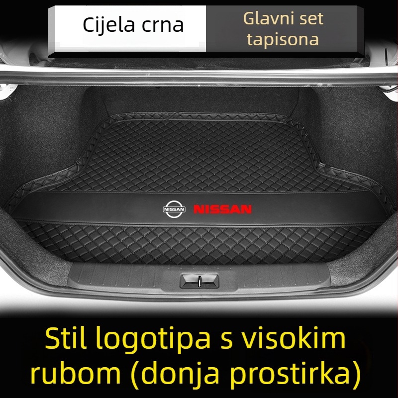 Prostirka za prtljažnik za Nissan Sylphy — potpuno prekrivanje, model 2025, 13. i 14. generacija, TPE + XPE materijal, protuklizni sloj
