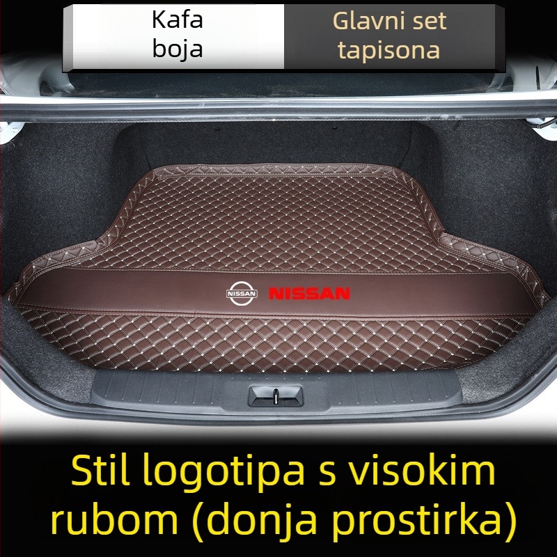 Prostirka za prtljažnik za Nissan Sylphy — potpuno prekrivanje, model 2025, 13. i 14. generacija, TPE + XPE materijal, protuklizni sloj