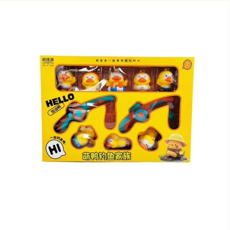 Dječji set za pecanje u kadi sa patkama, 10 komada, s dvije štapove, za djecu 3–6 godina, pakiranje s prozorom