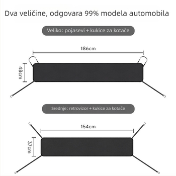 Keep Top Mreža za zaštitu prednjeg stakla automobila od lišća i ptičjeg izmeta, srebrno obloženi poliester tafta, montaža remenima i kukicama, šifra proizvoda A199