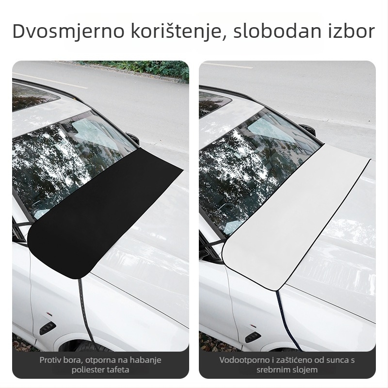 Keep Top Mreža za zaštitu prednjeg stakla automobila od lišća i ptičjeg izmeta, srebrno obloženi poliester tafta, montaža remenima i kukicama, šifra proizvoda A199