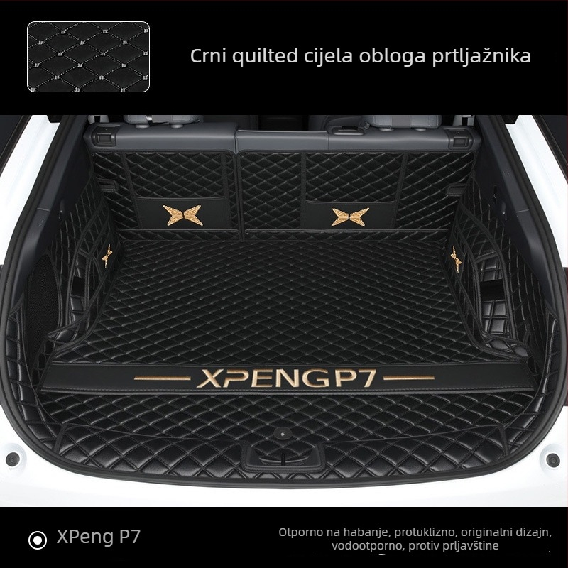 Kožna prostirka za prtljažnik za Xpeng P7, potpuno zaštita unutrašnjosti, auto dodatna oprema