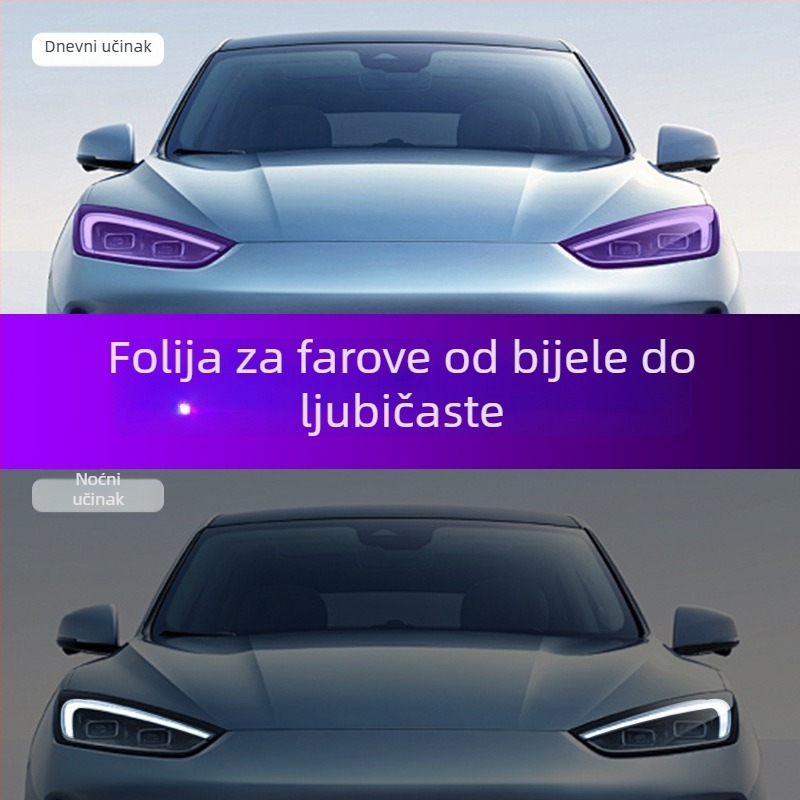 Lexus RX TPU prozirna folija za svjetla s promjenom boje ovisno o svjetlu, bijelo na ljubičastu i bijelo na crnu
